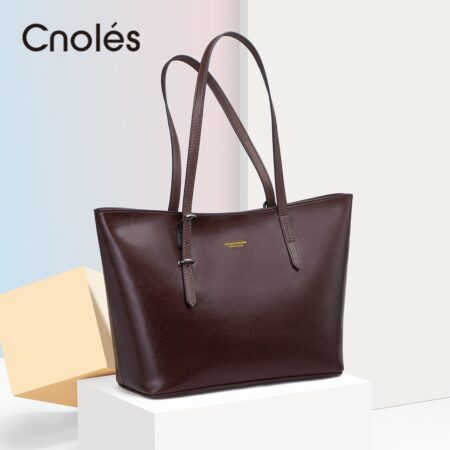 Cnoles Luxury Leather Brown Ladies Handbags 2