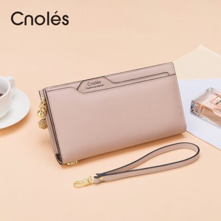 Cnoles Long Envelope Wallet Soft Leather Women Purses Handbag 2