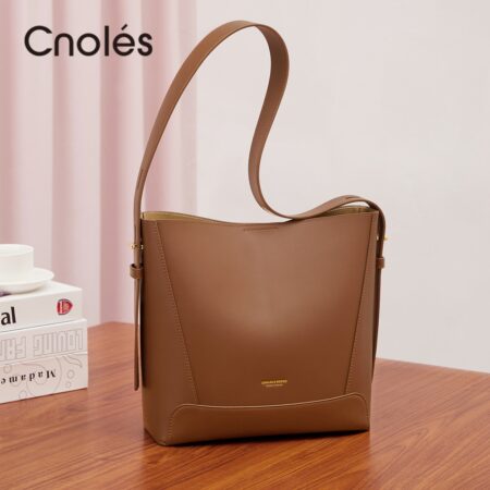 Cnoles Luxury Cowhide Bucket Handbags Shoulder Bags 1