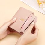 Cnoles Women's Wallet Split Genuine Leather Designer Wallet Pink Purse 2