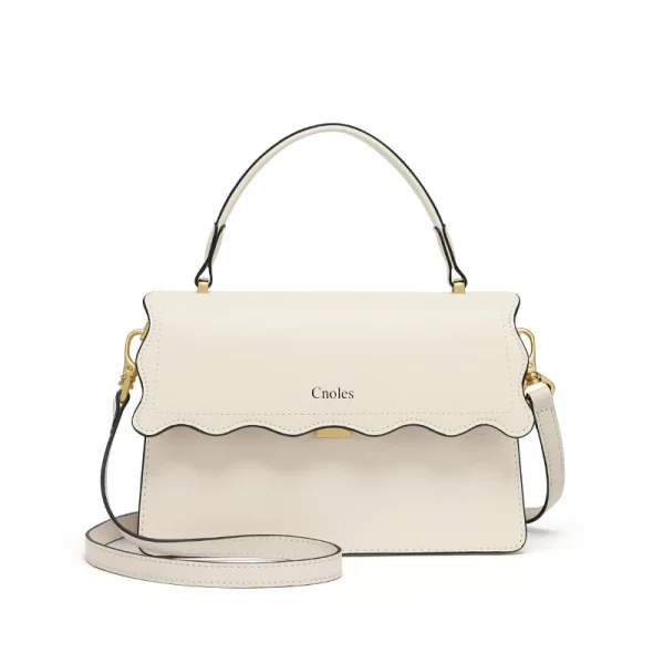 Cnoles Off-White Petal Pattern Shoulder Bag