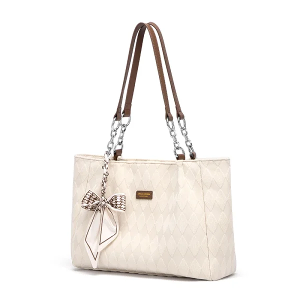 Cnoles Women’s Tote Bag – Diamond Chain and Silk Scarves