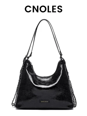 Cnoles Cowhide Leather Crossbody Bag