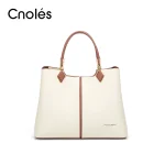 Cnoles Elegant Cowhide Top-Handle Shoulder Bag