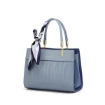 Cnoles 2024 Blue Scarf Top-Handle Shoulder Bag