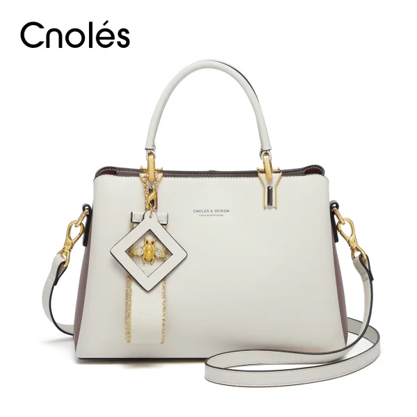 Cnoles 2024 Elegant Leather Top Handle Bag