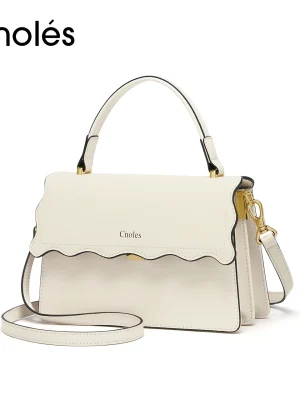 Cnoles Off-White Petal Pattern Shoulder Bag