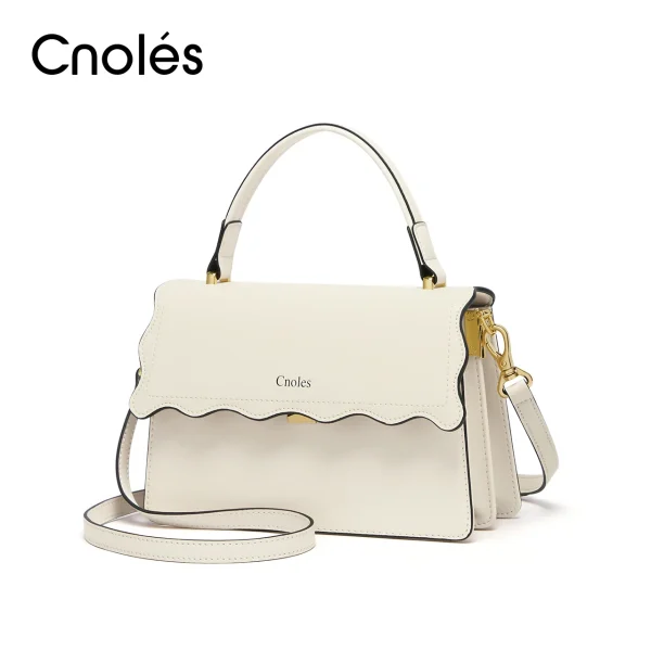 Cnoles Off-White Petal Pattern Shoulder Bag