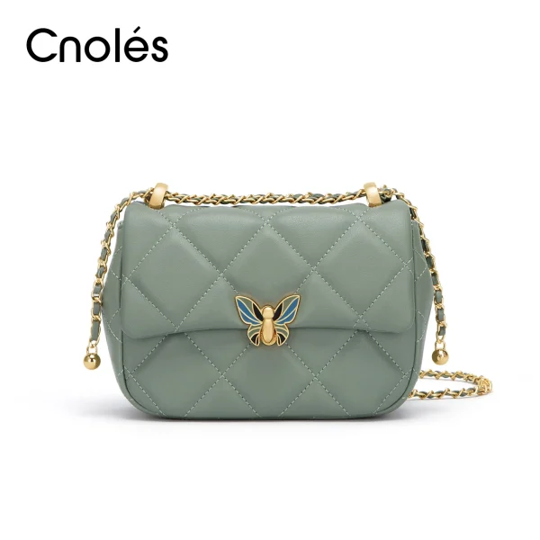 Cnoles Diamond Chain Crossbody Bag