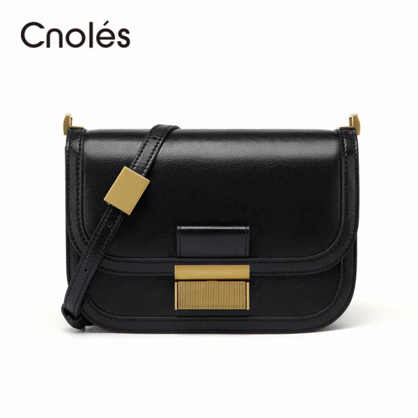 Cnoles 2024 Cowhide Leather Crossbody Bag