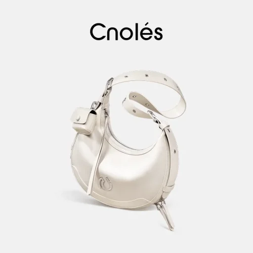 Cnoles Crescent Cowhide Shoulder Bag – Designer Women’s Handbag