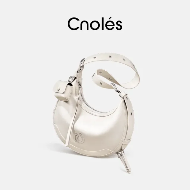 Cnoles Crescent Cowhide Shoulder Bag – Designer Women’s Handbag