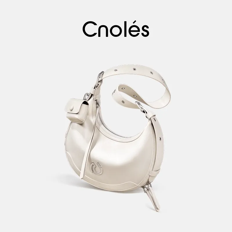 Cnoles Crescent Cowhide Shoulder Bag – Designer Women’s Handbag