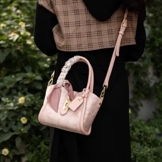 Cnoles Embroidered Pink Bucket Bag – 2025 Women’s Portable Basket-Style Tote

