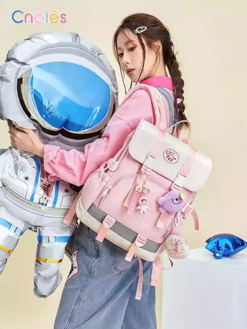 Cnoles Kouyi Astronaut Backpack – 2025 Large Capacity Schoolbag for Girls