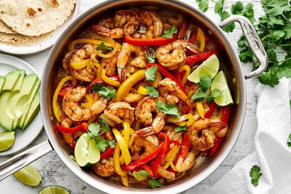 Sheet Pan Shrimp Fajitas