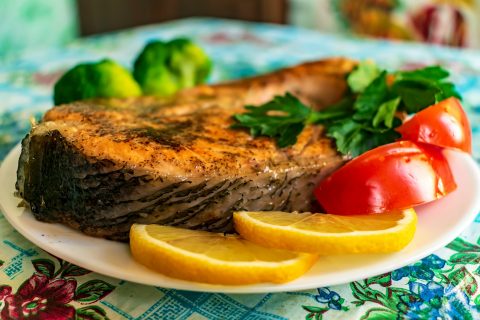 Air Fryer Salmon with Broccoli